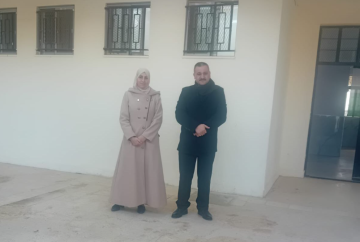 الجريري يشهد الطايور الصباحي في مدرسة الجيزة الثانوية المختلطة في أول يوم دراسي للفصل الثاني.