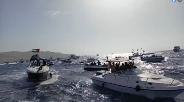 مسيرة للقوارب في العقبة احتفالا بعيد ميلاد الملك الـ64