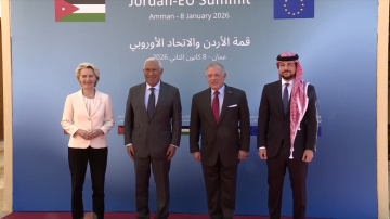 الملك يستقبل كوستا ولاين في قصر الحسينية لعقد القمة الأردنية الأوروبية الملك يستقبل كوستا ولاين في قصر الحسينية لعقد القمة الأردنية الأوروبية