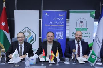 التوقيع على مذكرة تفاهم لتعزيز التنمية المستدامة والابتكار بين اليرموك والألمانية الأردنية
