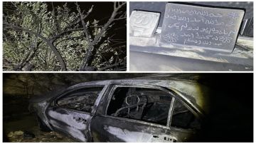 مستوطنون يحرقون مسجدا وشجرة زيتون ومركبة شمال شرق القدس