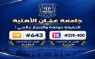 الشمس لا تغطى بغربال .. عمان الأهلية تتصدر الجامعات محليا وتعتلي أفضل المراتب العالمية