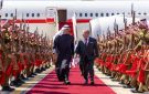 الملك يستقبل ولي عهد ابوظبي قبيل إطلاق مشروع سكة الحديد