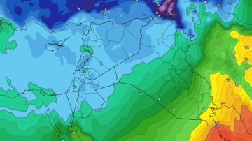 الأردن تحت تأثير منخفض جوي يليه كتلة هوائية شديدة البرودة وتشكل الصقيع