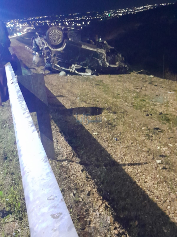 (3) إصـابات جراء حادث مروع على طريق لـ 100 بمحافظة إربد .. صور