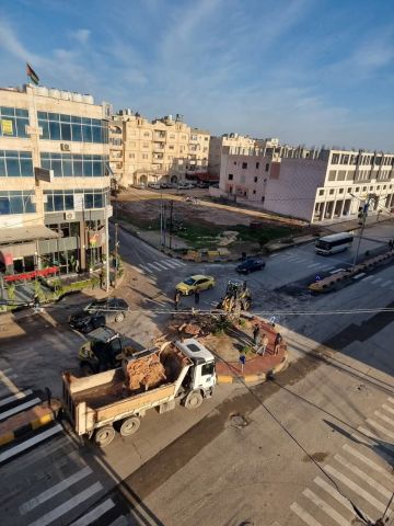 إزالة ميدانين في إربد لتحسين انسيابية الحركة المرورية