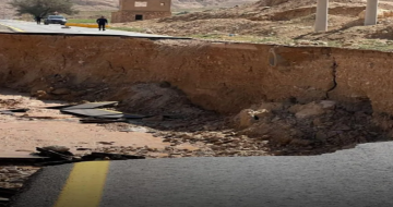 انهيار أجزاء من الطريق الملوكي النافذ بين محافظتي الطفيلة والكرك