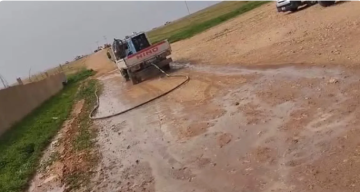 إزالة اعتداءات على خطوط المياه في الموقر وضبط تزويد مخالف لمزارع ومنازل