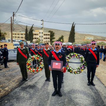 مديرية الأمن العام تشيع شهدائها المواجدة والرقب والدويكات