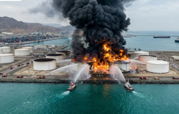 رويترز: ميناء الفجيرة الإماراتي يتعرض لهجوم جديد رويترز: ميناء الفجيرة الإماراتي يتعرض لهجوم جديد