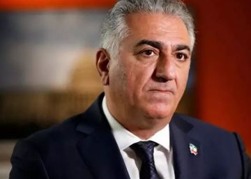 متظاهر إيراني يلقي الطلاء على رضا بهلوي ولي عهد إيران المنفي بعد خروجه من مؤتمر صحفي .. فيديو