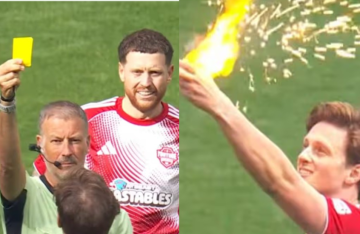 اختفت البطاقة الصفراء في لمح البصر.. لاعب يفاجئ الحكم بـ