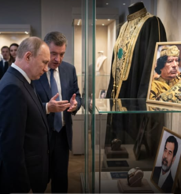 عباءة القذافي وساعة صدام حسين .. بوتن يعاين كنوز رؤساء سابقين - تفاصيل عباءة القذافي وساعة صدام حسين .. بوتن يعاين كنوز رؤساء سابقين - تفاصيل
