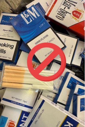 الغذاء والدواء: إغلاق سوبر ماركت لضبط منتج حلوى غير مرخص على شكل سجائر