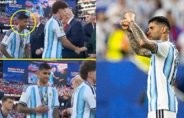 مقصودة أم عفوية؟.. روميرو يتجاهل ترامب خلال مراسم تتويج كأس العالم 2026 مقصودة أم عفوية؟.. روميرو يتجاهل ترامب خلال مراسم تتويج كأس العالم 2026