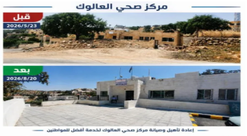 الصحة: إعادة تأهيل مركز صحي العالوك في الزرقاء الصحة: إعادة تأهيل مركز صحي العالوك في الزرقاء