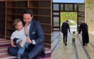 ولي عهد الأردن يصطحب ابنته الأميرة إيمان إلى المسجد - jo