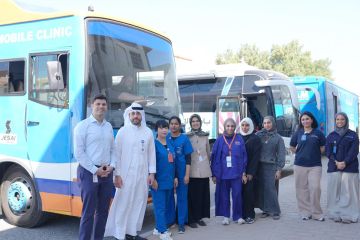 جولة لعيادة السكري وباصي العلوم والمركز العلمي للتوعية الصحية للطلبة