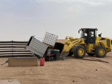 البلدية تزيل 33 مخيما مخالفا في المنطقة الشمالية البلدية تزيل 33 مخيما مخالفا في المنطقة الشمالية