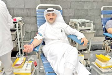 الحرس الوطني نظم حملة تبرع بالدم في التربية 