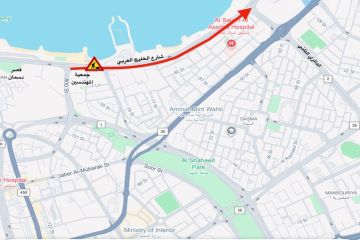 إغلاق مروري من تقاطع جمعية المهندسين إلى الدائري الثاني على شارع الخليج