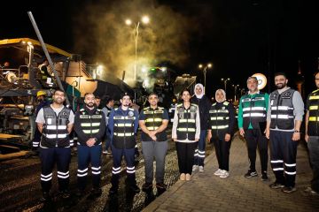 وزيرة الأشغال تتفقد أعمال صيانة شارع الخليج العربي