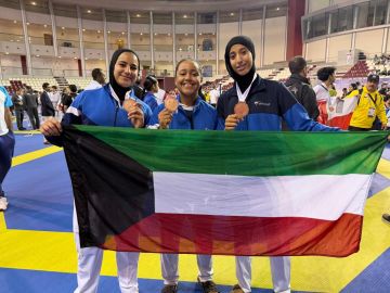 ثلاث لاعبات من منتخب الكويت للتايكوندو يحققن ثلاث ميداليات برونزية