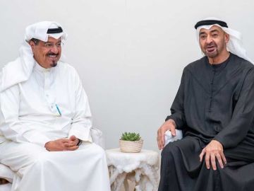 رئيس الإمارات يستقبل رئيس الوزراء على هامش القمة العالمية للحكومات