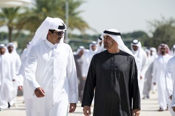 رئيس الإمارات يستقبل أمير قطر في زيارة أخوية ويبحثان الاعتداءات الإيرانية ضد دول المنطقة رئيس الإمارات يستقبل أمير قطر في زيارة أخوية ويبحثان الاعتداءات الإيرانية ضد دول المنطقة