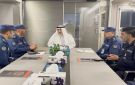النائب الأول يتفقد موقع حريق خزانات الوقود في مطار الكويت الدولي