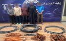 القبض على 5 متهمين من الجنسية المصرية والبنغلاديشية لسرقتهم كابلات كهربائية