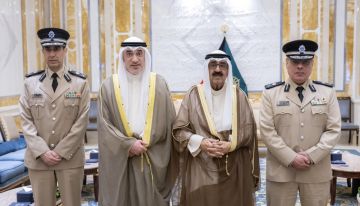 سمو الأمير يستقبل النائب الأول والوكيلين المساعدين بوزارة الداخلية بمناسبة تعيينهما في منصبيهما