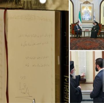 الرئيس السوري أحمد الشرع يدون آية قرآنية في سجل زيارته للكنيسة المريمية الرئيس السوري أحمد الشرع يدون آية قرآنية في سجل زيارته للكنيسة المريمية