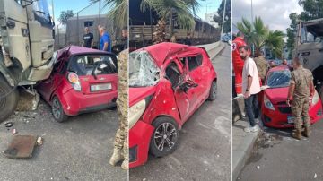 بالصور: حادث قوي بين شاحنة للجيش وسيارة... وسقوط جريح!