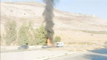 استهداف سيارة على طريق الجرمق - كفرمان