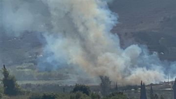 محلقة ألقت قنبلة حارقة على اطراف كفركلا مما أدى الى اندلاع حريق