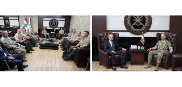 قائد الجيش بحث مع الجنرال كليرفيلد بمراحل تطبيق اتفاق وقف الأعمال العدائية واستقبل بو صعب