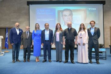 جامعة الروح القدس الكسليك استضافت كارلوس غصن في ندوة حول القيادة وإدارة التغيير في زمن التحول جامعة الروح القدس الكسليك استضافت كارلوس غصن في ندوة حول القيادة وإدارة التغيير في زمن التحول