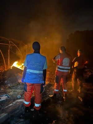 النشرة: احتراق خيمة للنازحين في منطقة زيدانية الرميلة