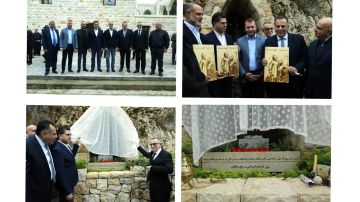 مرقص ورسامني أزاحا الستار عن مزار مار روحانا في عرمون مرقص ورسامني أزاحا الستار عن مزار مار روحانا في عرمون