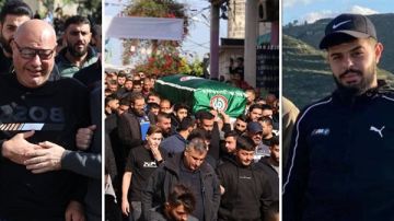 بعد ان قتلته رصاصة غادرة ، تشييع حاشد للشاب احمد قانصوه