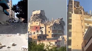 منطقة صور تنجو من كارثة محققة: انهيار اجزاء كبيرة من مبنى تعرض للقصف قبل عام