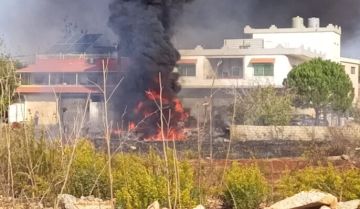 النشرة: حريق كبير أمام كاراج لتصليح السيارات في أبل السقي