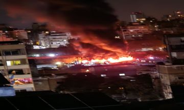 حريق كبير في منطقة أرض جلول حريق كبير في منطقة أرض جلول