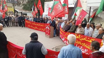الجبهة الديمقراطية لتحرير فلسطين في مخيم عين الحلوة تنظم اعتصاما جماهيريا