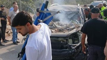 الطيران المسير اغار على سيارة على طريق برج رحال - مفرق قدموس