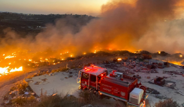 اندلاع حريق في خراج الحلوسية والدفاع المدني في جمعية الرسالة يناشد تأمين المياه
