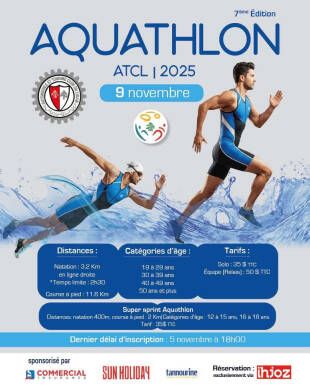 ATCL ينظم سباق أكواتلون السابع الأحد ATCL ينظم سباق أكواتلون السابع الأحد