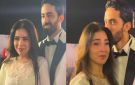 مي عز الدين بفستان أبيض في أول ظهور لها بعد الزواج
