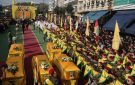 لبنان.. تشييع حاشد لعناصر من حزب الله قضوا بغارات إسرائيلية جنوب البلاد